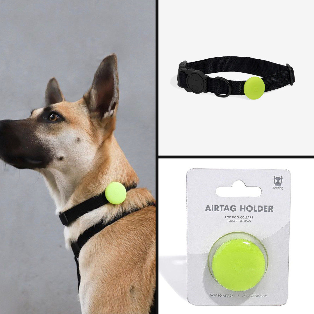 Apple AirTag Dog Collar Lime Holder – Protective Anti-Lost Case – Zee.Dog