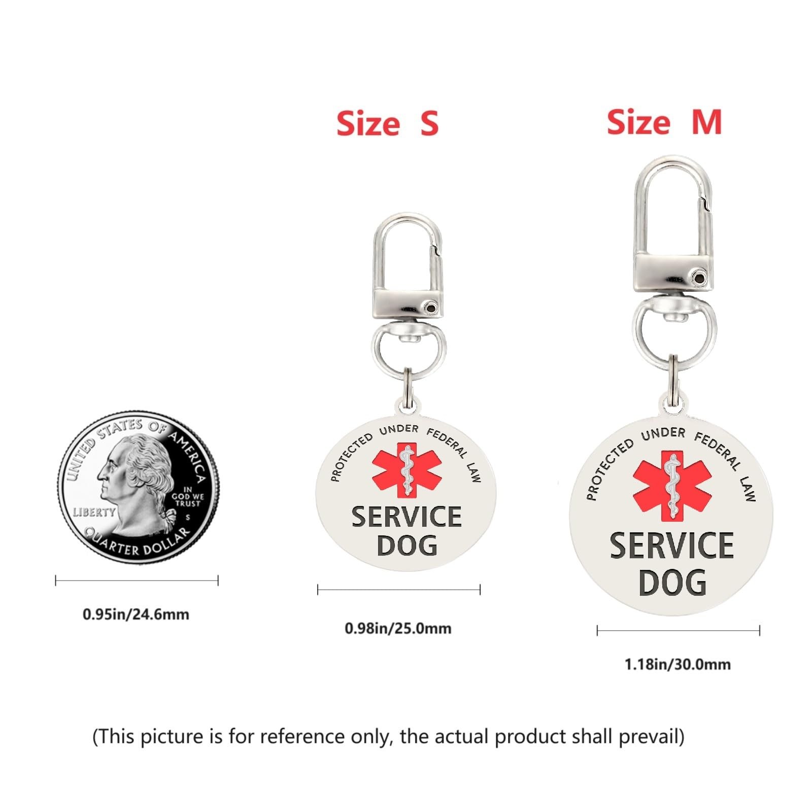 Service Dog Patches 2 PCS ID Tag Attach Collar Harness 1.50×5.12 Inch