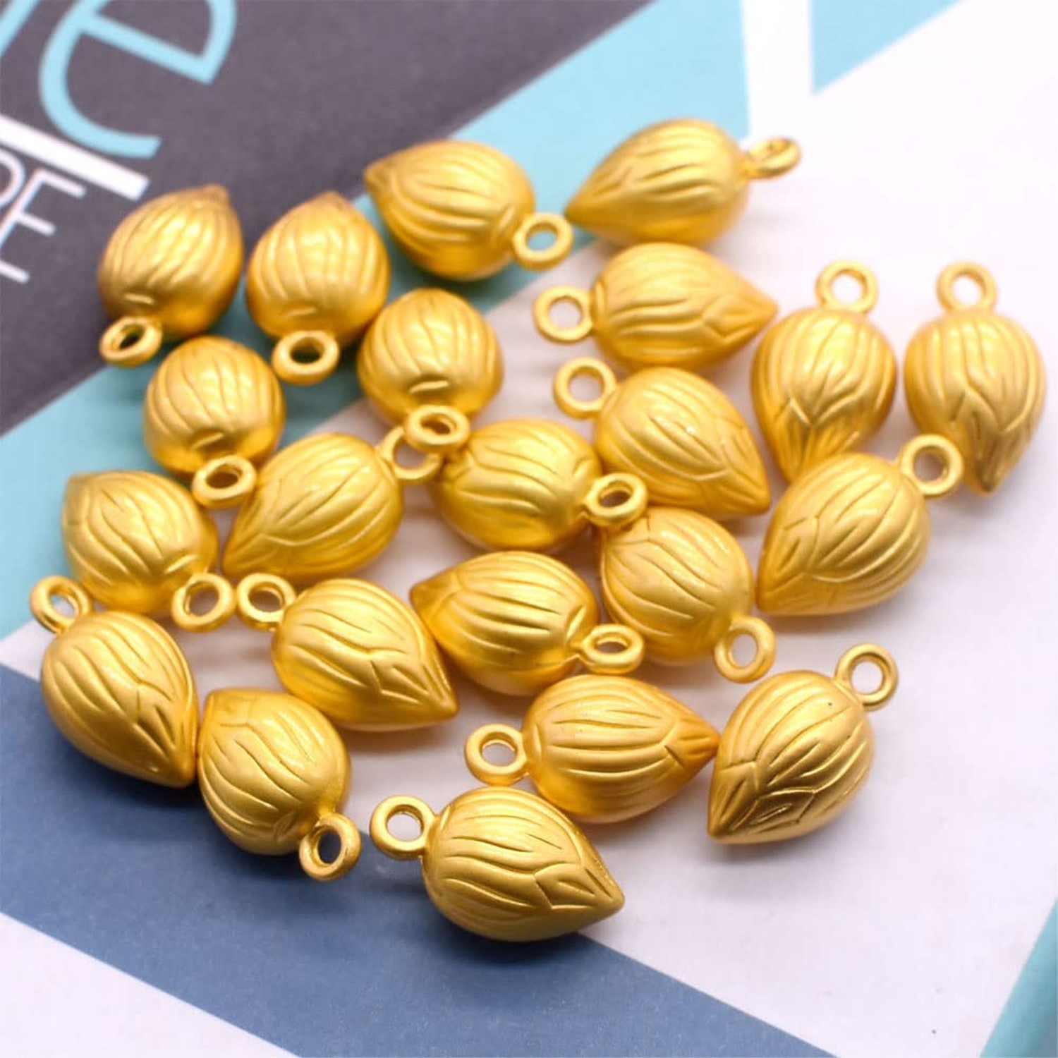 Gold Flower Shoe Mini Charms Golden 10 Pcs Alloy Enamel Brass Small Pendants …