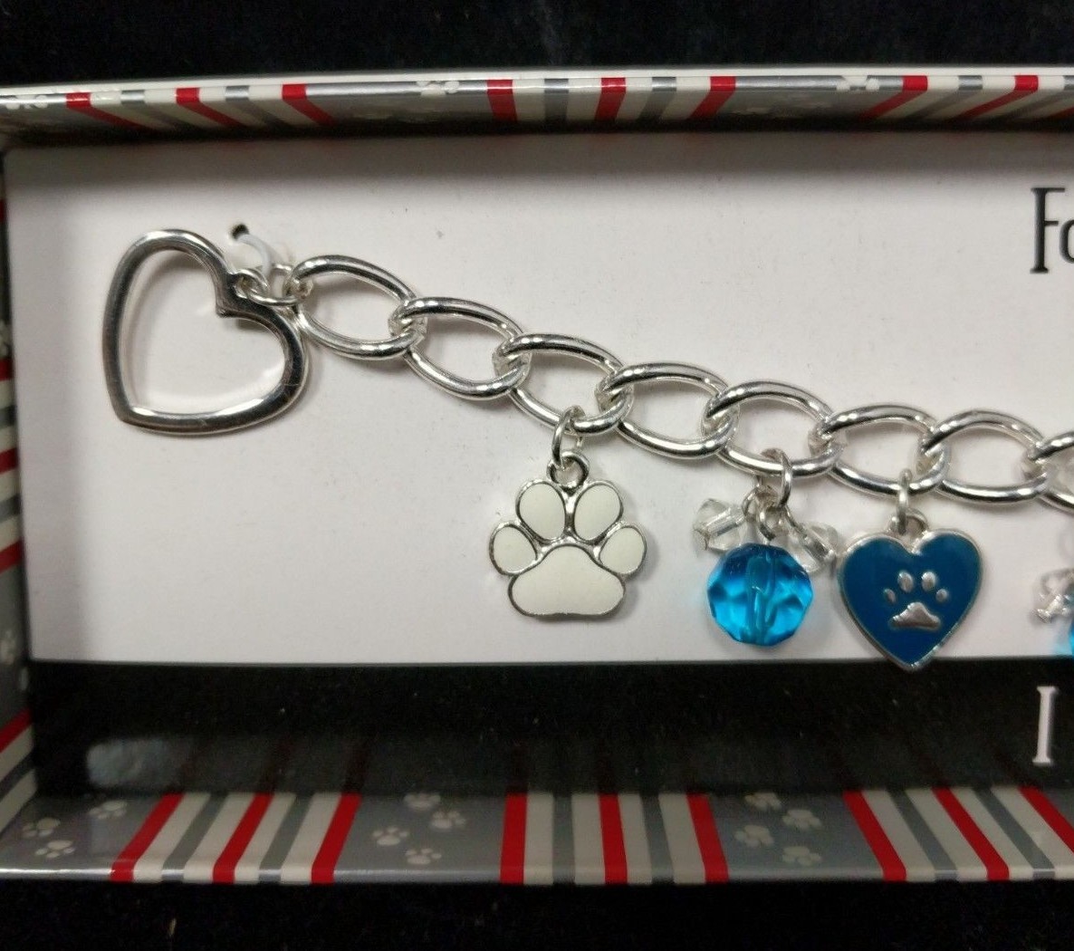 Pawsitively Spoiled NIB For The Pet Lover 5 Charm Beaded Bracelet Love Your Dog