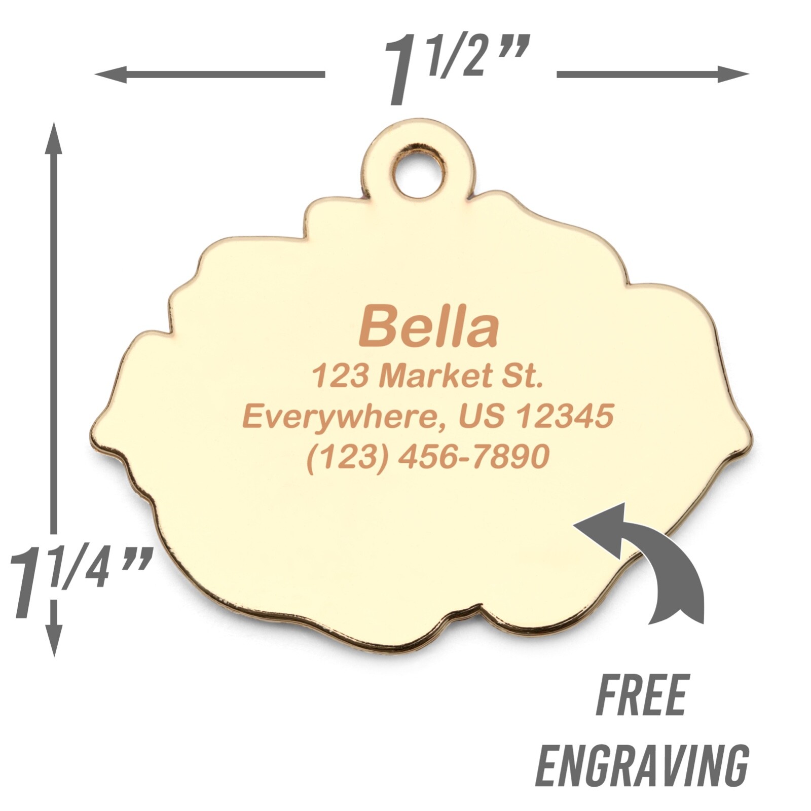 Rose Dog Tag, Pink Flower Pet ID Tag, Dog Tags for Dogs, Dog Gift, Dog Name Tag,