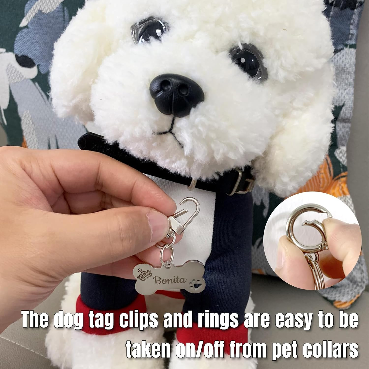 Quick Clips Cat Dog Collar Clips for Id Tags Tag Holder for Collar Dog Tag Ri…