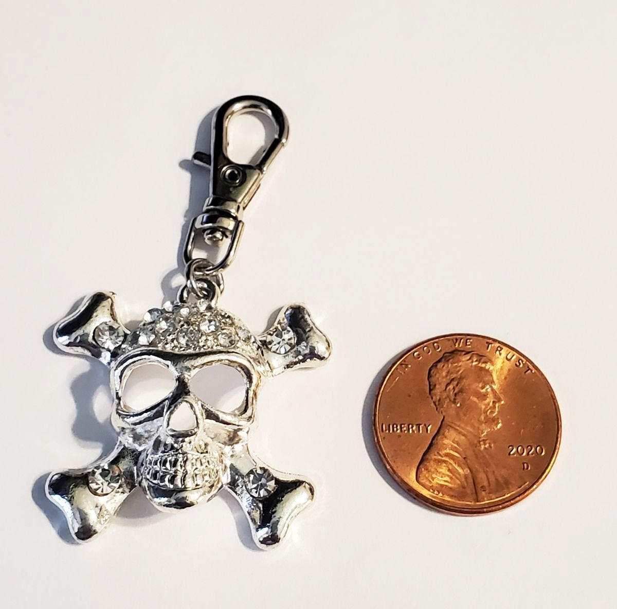 SKULL CHARM ZIPPER PULL BAG PURSE WALLET BACKPACK DAY OF THE DEAD FAT TUESDAY