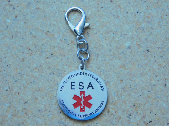 Emotional Support Animal Pet Tag Stainless Steel With Personalized Engraving