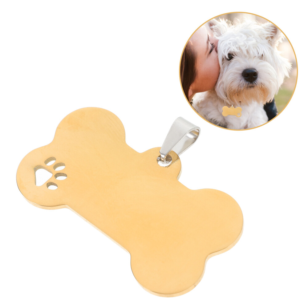 5PCS Cartoon Bone Shape Dog Tag Stainless DIY Pet Hanging Tag Blank Pet Name Tag