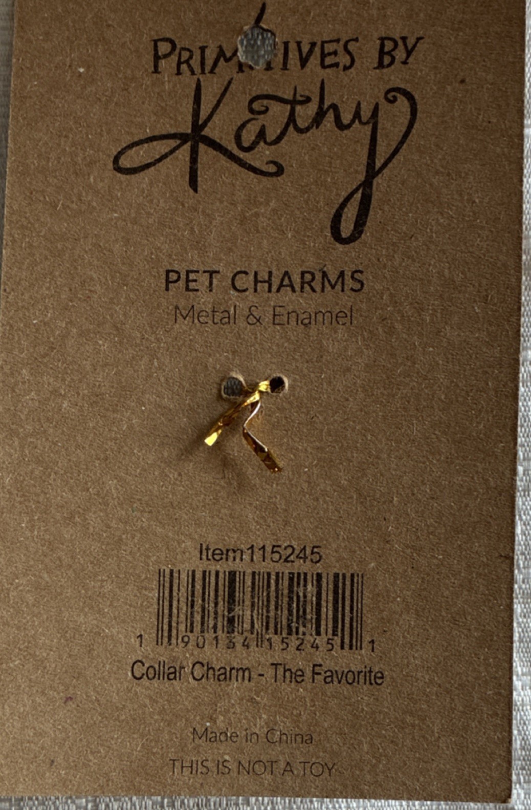 Primitives by Kathy The Favorite Red Metal Enamel Collar Charm Pet Tag 115245