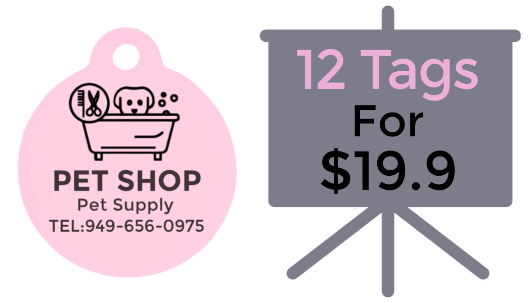 Customized Pet Tags, Aluminum ID Tags, Dog Cat Tag, Hand-Painted Design