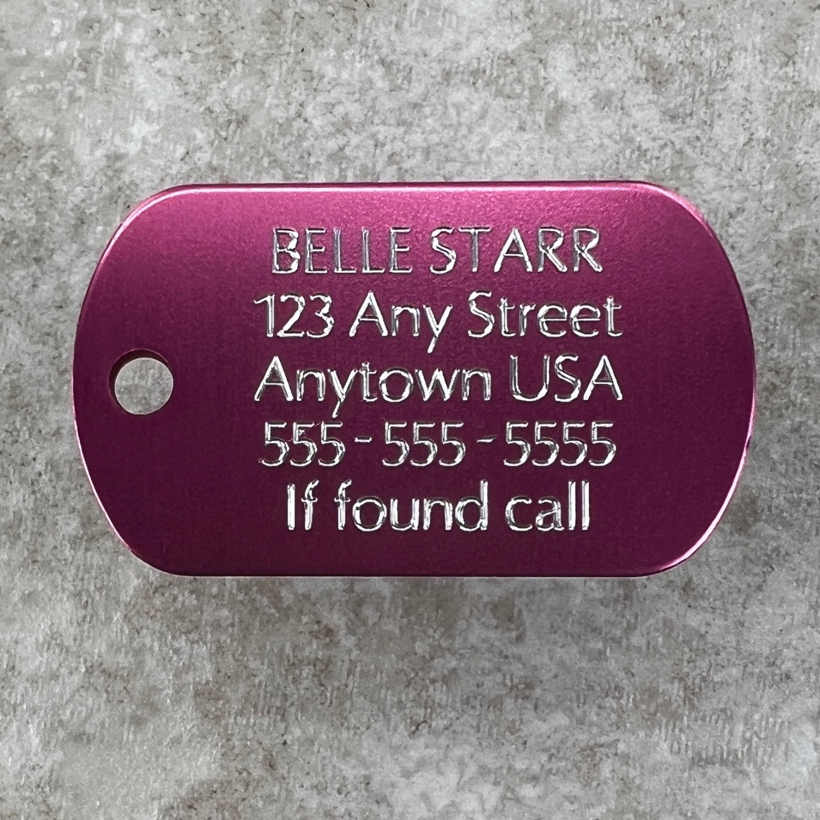 Custom Engraved Tags Personalized Luggage Tag MINI MILITARY Dog Tag MINI PINK