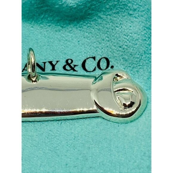 Tiffany & Co. Dog Bone Charm Pendant Tag Sterling Silver 51mm