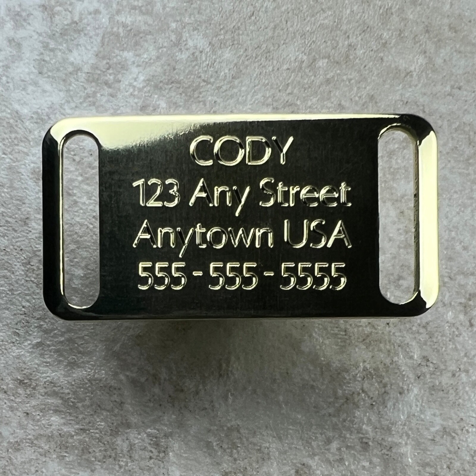 Custom Engraved Dog Tags Personalized Dog Pet Tags Engraved SLIDER BRASS LARGE