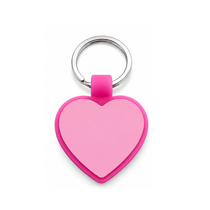 Personalized Heart Silicone Pet ID Tag Custom Engraved Dog Cat Name Tag