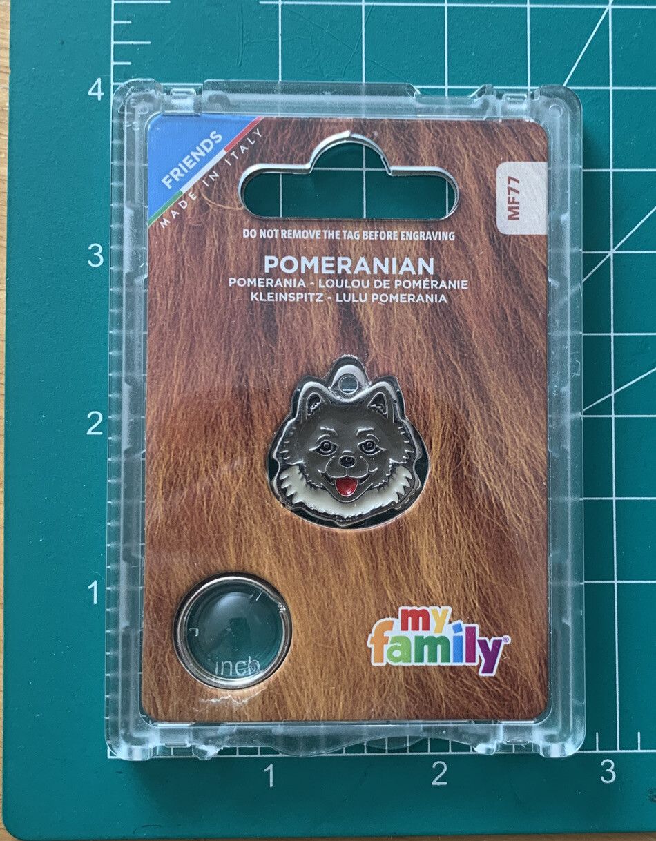 My Family Friends Pomeranian Tag Keychain For Engraving Made Italy Pet