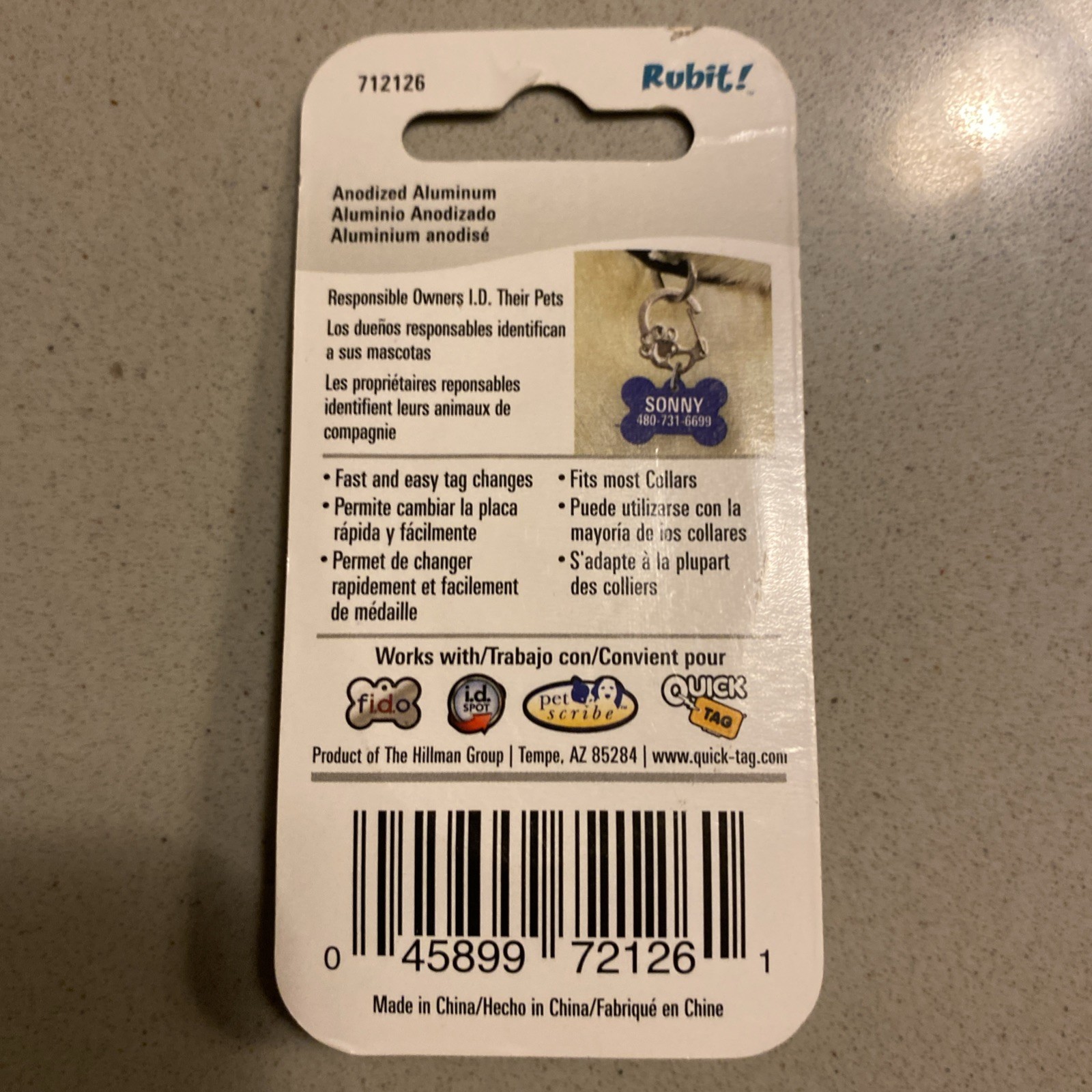 Tag Clip Czech Republic Crystal Pet Tag Clip