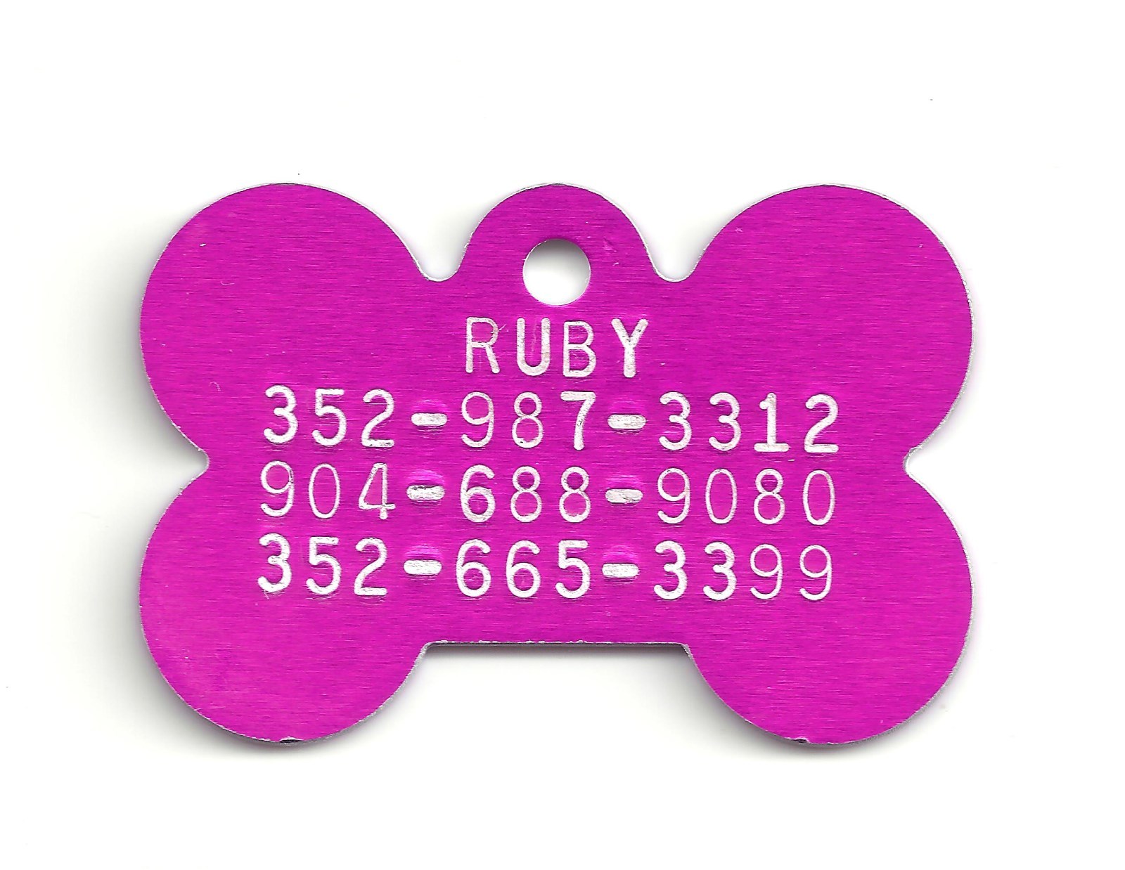 Dog Bone Shape Aluminum Pet ID Tag PAW PRINT Wallpaper Art