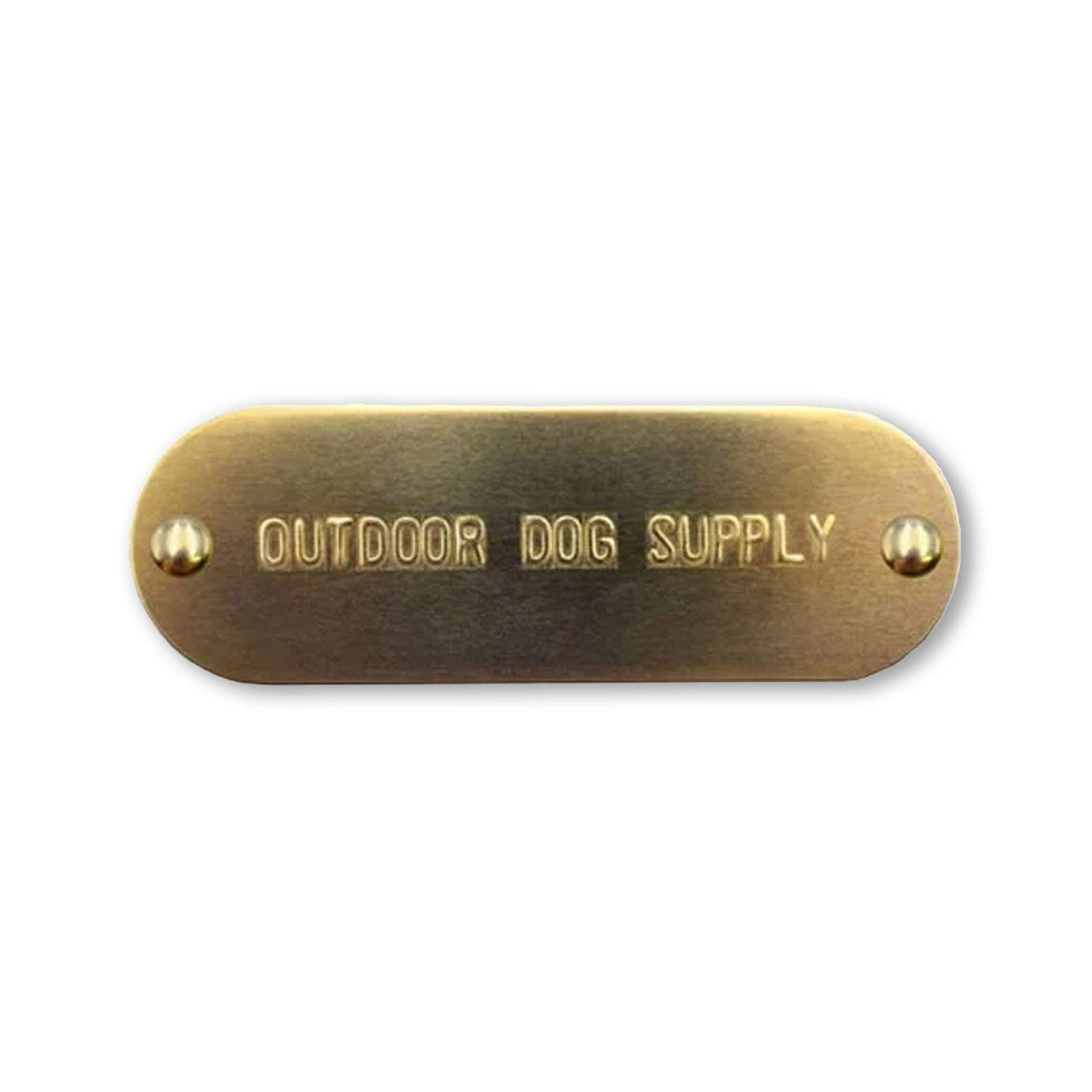 Large Custom Brass Name Plate Engraved Stamped Tag with Rivets for Dog Collars