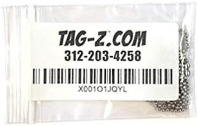 Stainless Steel Dog Tag Chain Set with 27 Inch and 4.5 Inch Ball Chains