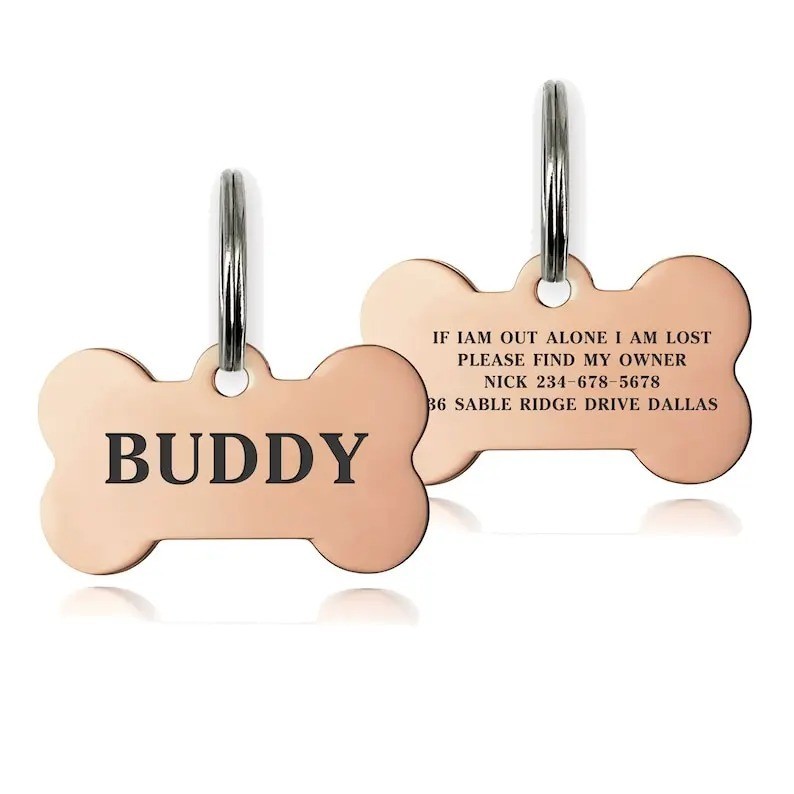 Engraved Personalized Dog Pet tags Double Side Engraved ID Dog Cat Tag