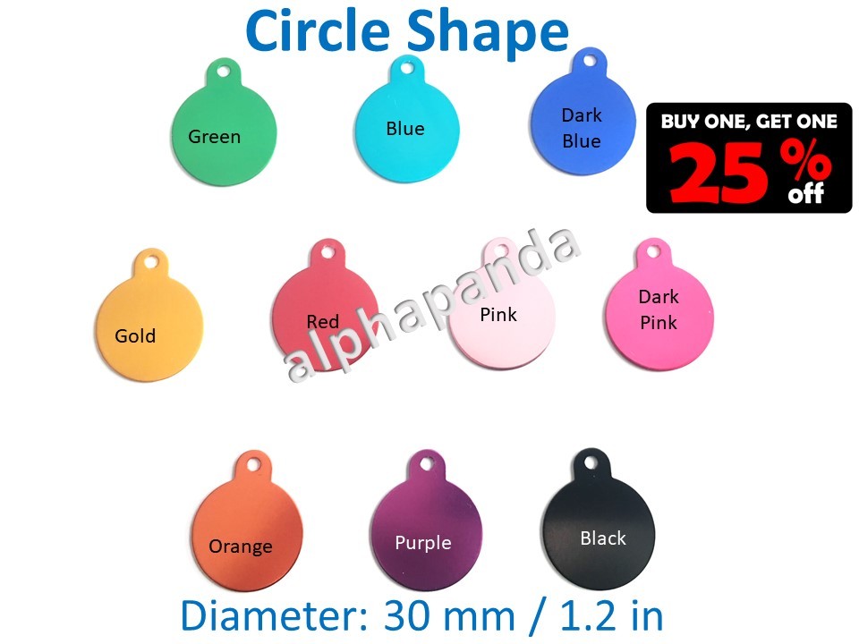 Custom Engraved Personalized Pets Names Tags IDs Dogs Cats Collars Charms 2-SIDE