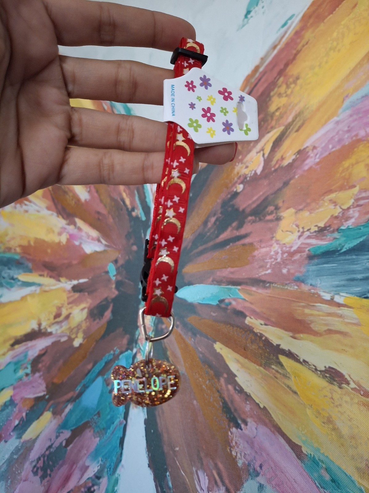 Collar personalizado para mascotas glitter