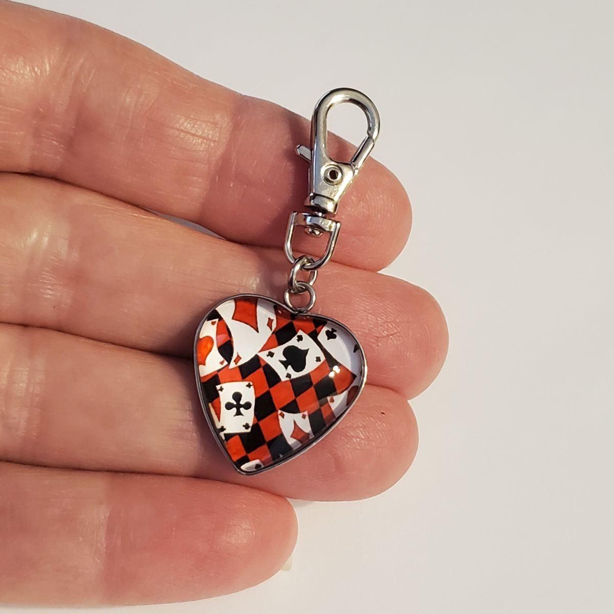 CARD SUITS POKER CHARM ZIPPER PULL BAG PURSE WALLET BACKPACK DOG CAT COLLAR ACE