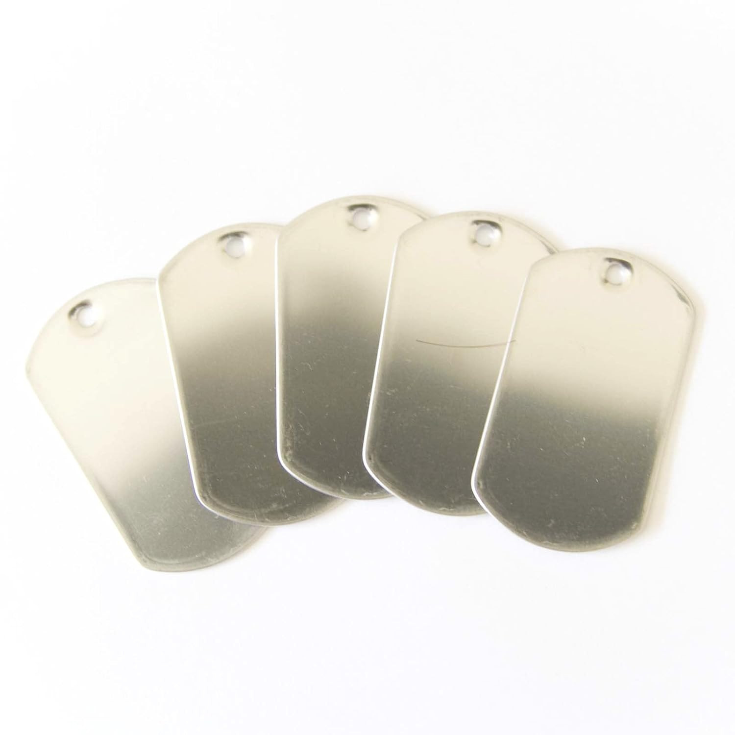 100 Blank Shiny Stainless Steel Dog Tags – Military Spec, Emboss-Ready, Engravin