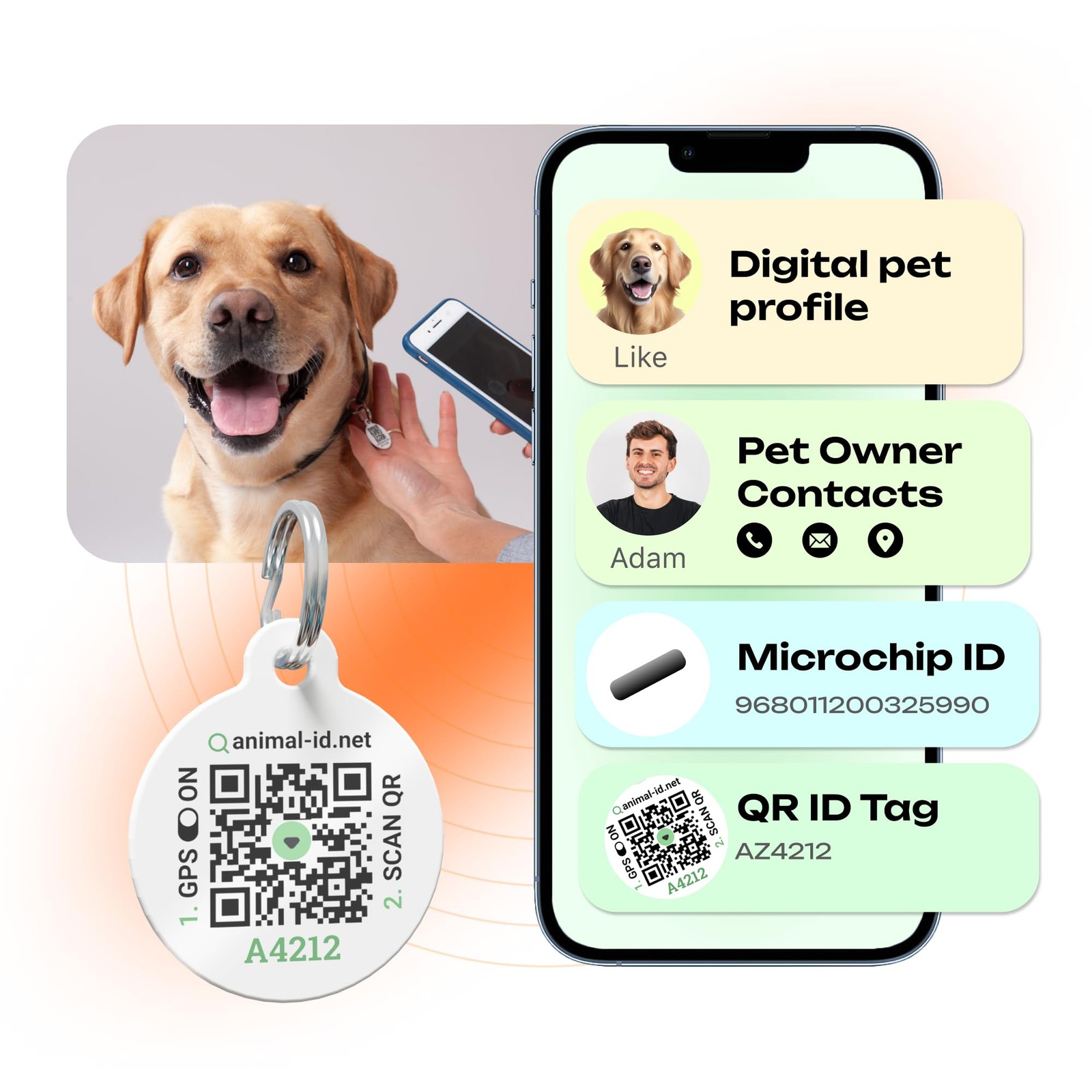 Mini Microchip Kit Dogs Cats Small Pets 1.4x8mm BioGlass QR ID Tag Free Reg