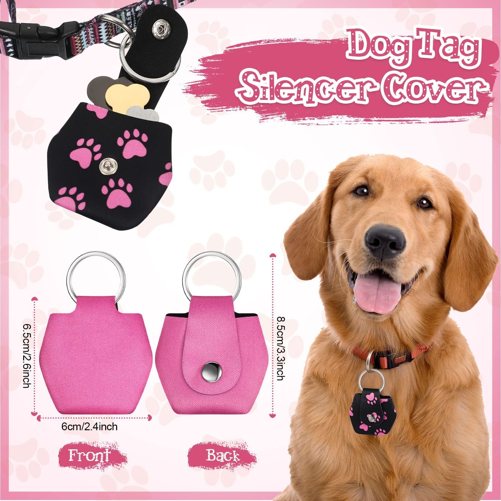 6 Pieces Dog Tag Silencer Dog Tag Cover Portable Pet ID Soundless Silencer Ba…