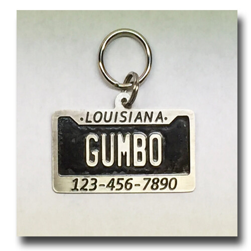 License Plate Pet ID Dog Name Tag Free Engraving Brass Copper Nickel Silver