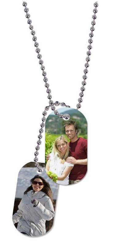Custom Image Military Dog Tags ID Personalized Name Medical Family Love Pendant