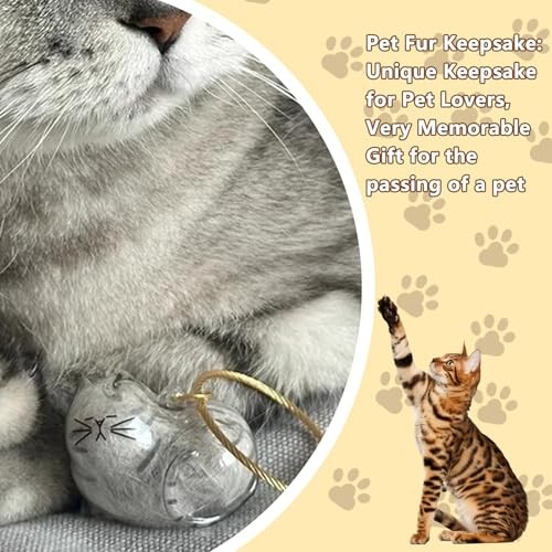 6PCS Cat Fur Keepsake Storage Bottle Pet Memorial Keychain