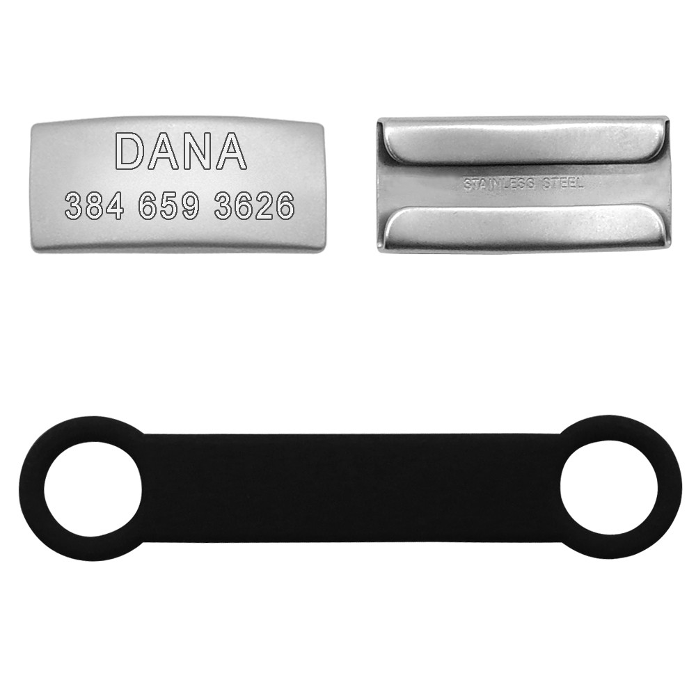 Personalized Dog ID Tag Name Collar Engraved Custom Slide-On ID Tags No Noise