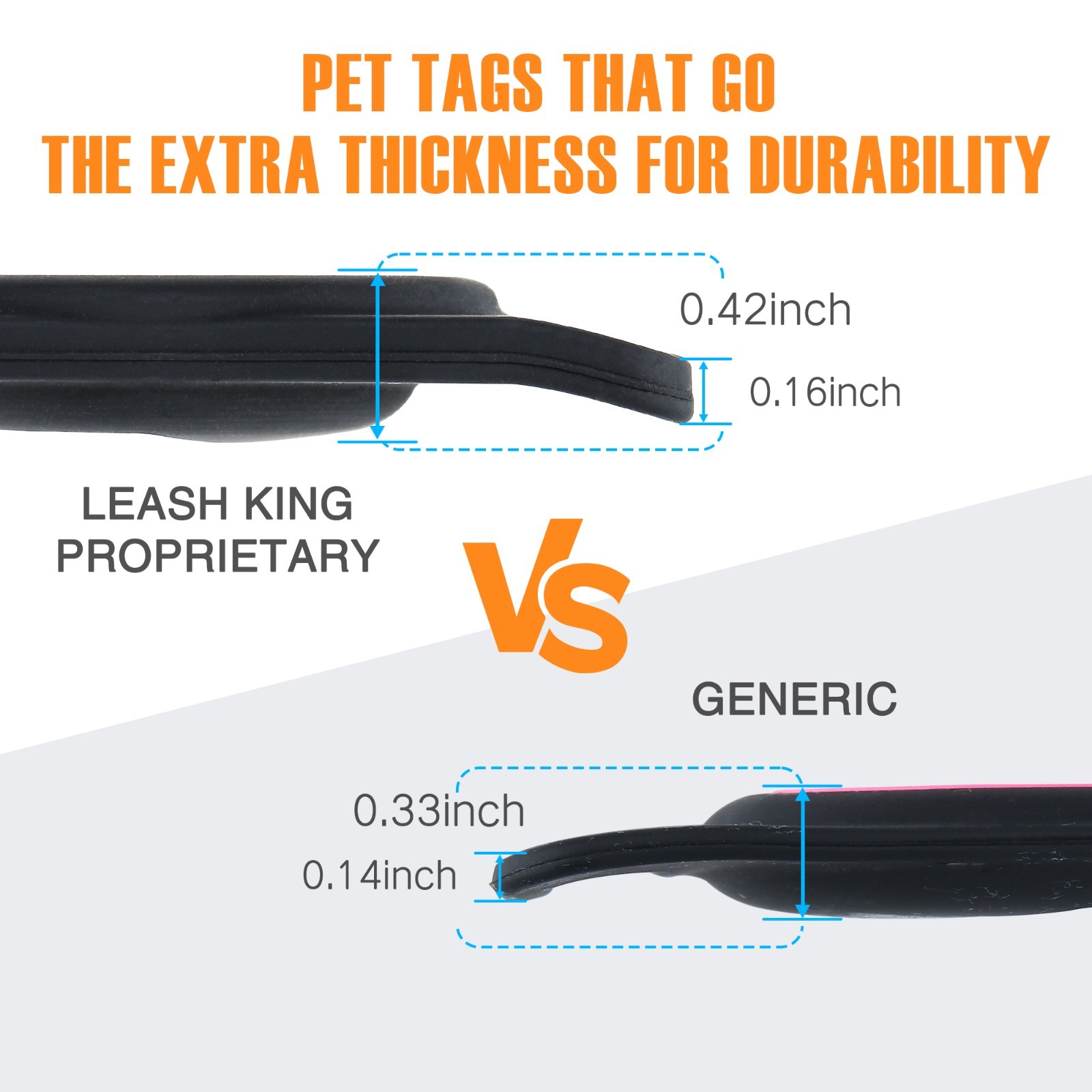 Leash King Personalized Pet Collar AirTag Holder, Slide-On Case for Dog and Cat