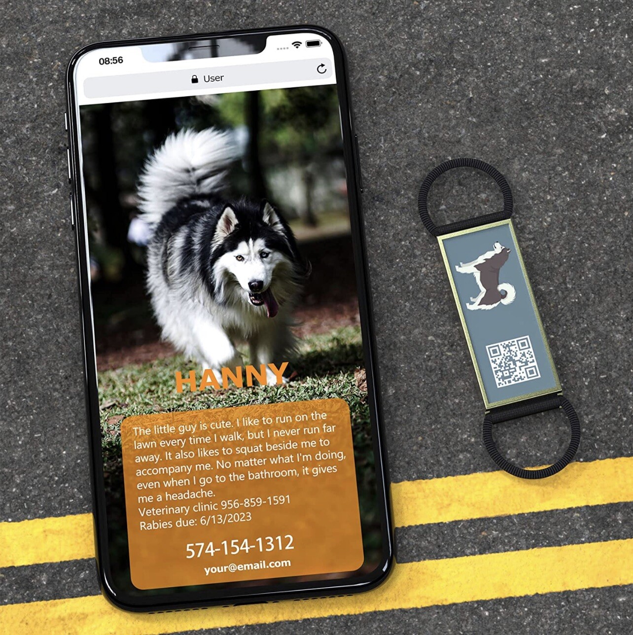 DISONTAG QR Dog Tags Personalized Dog Tags, Sliding Mute Dog ID Tag Custom Dog T