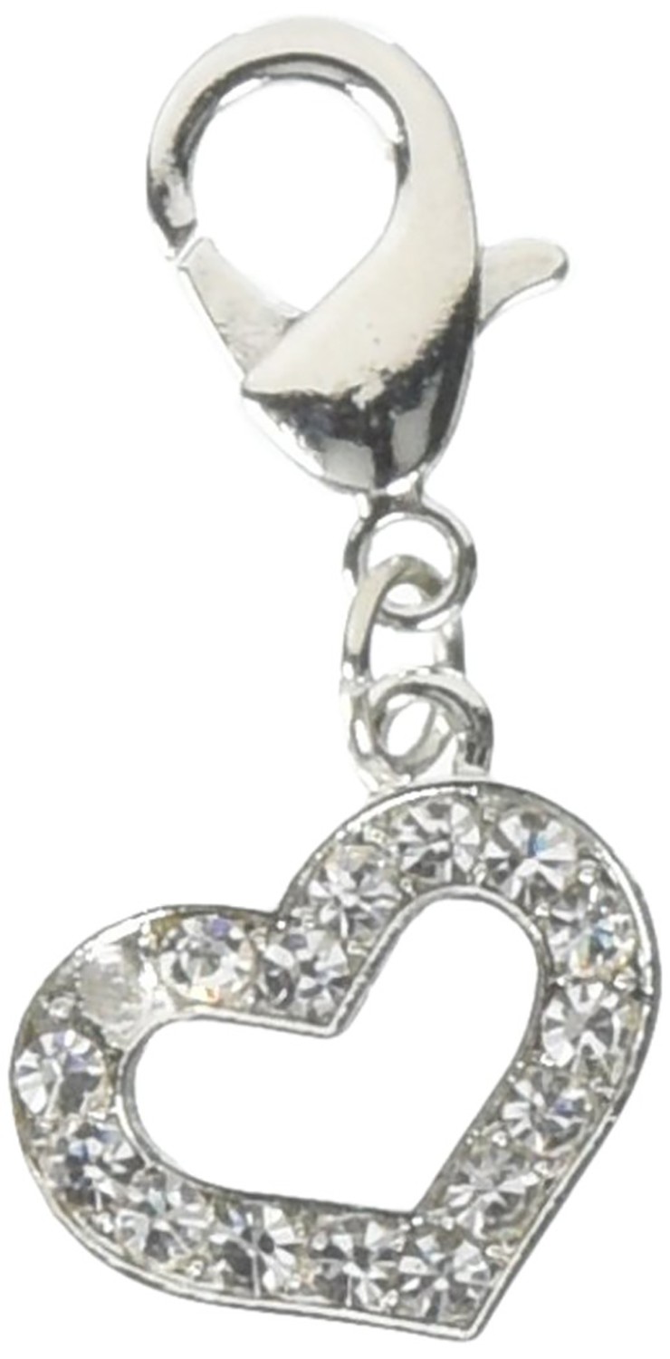 Mirage Pet Products Lobster Claw Heart Charm for Pets, Clear