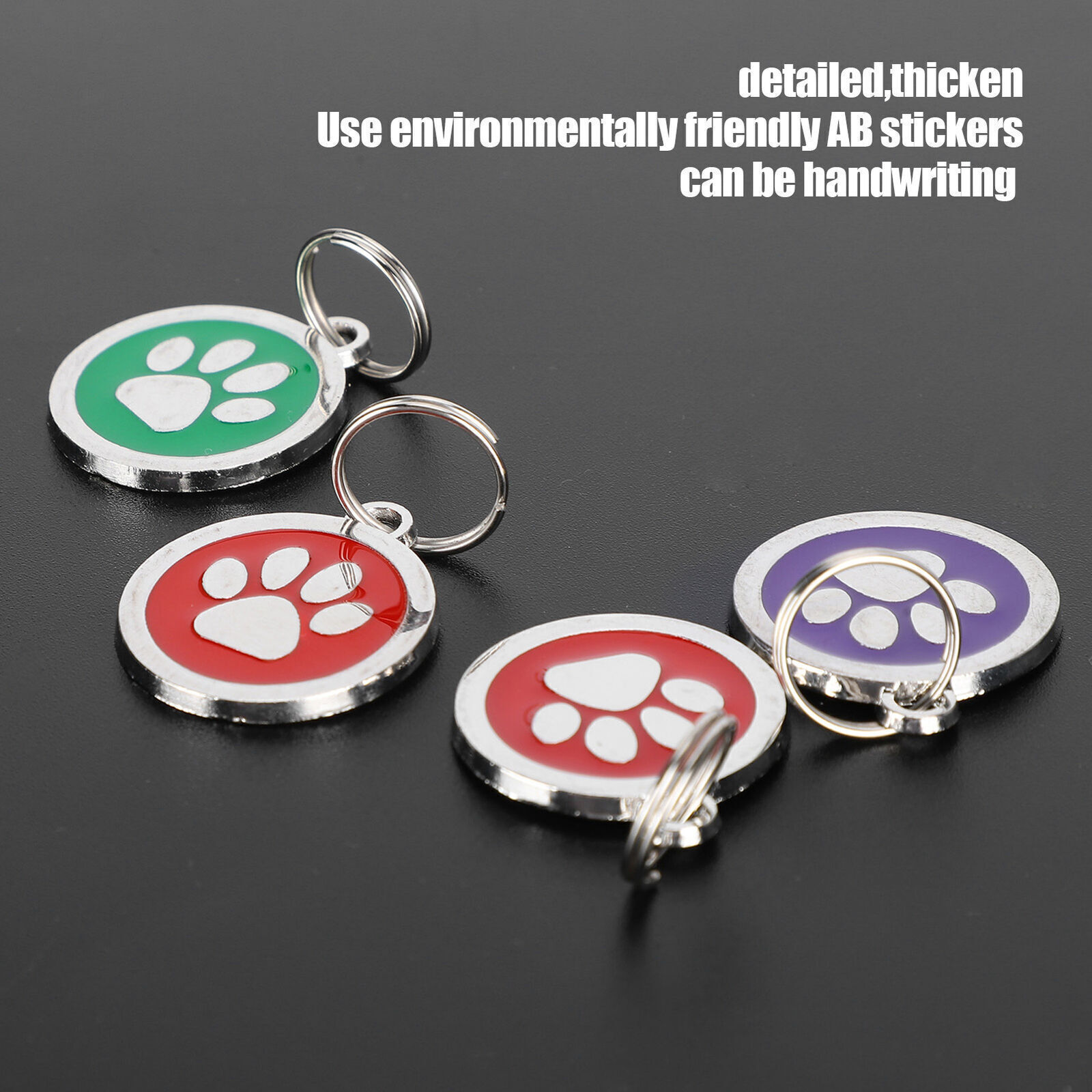 10pcs Pet Footprint Identity Neck Hanging Tag Metal Compact Cute Label for Cats