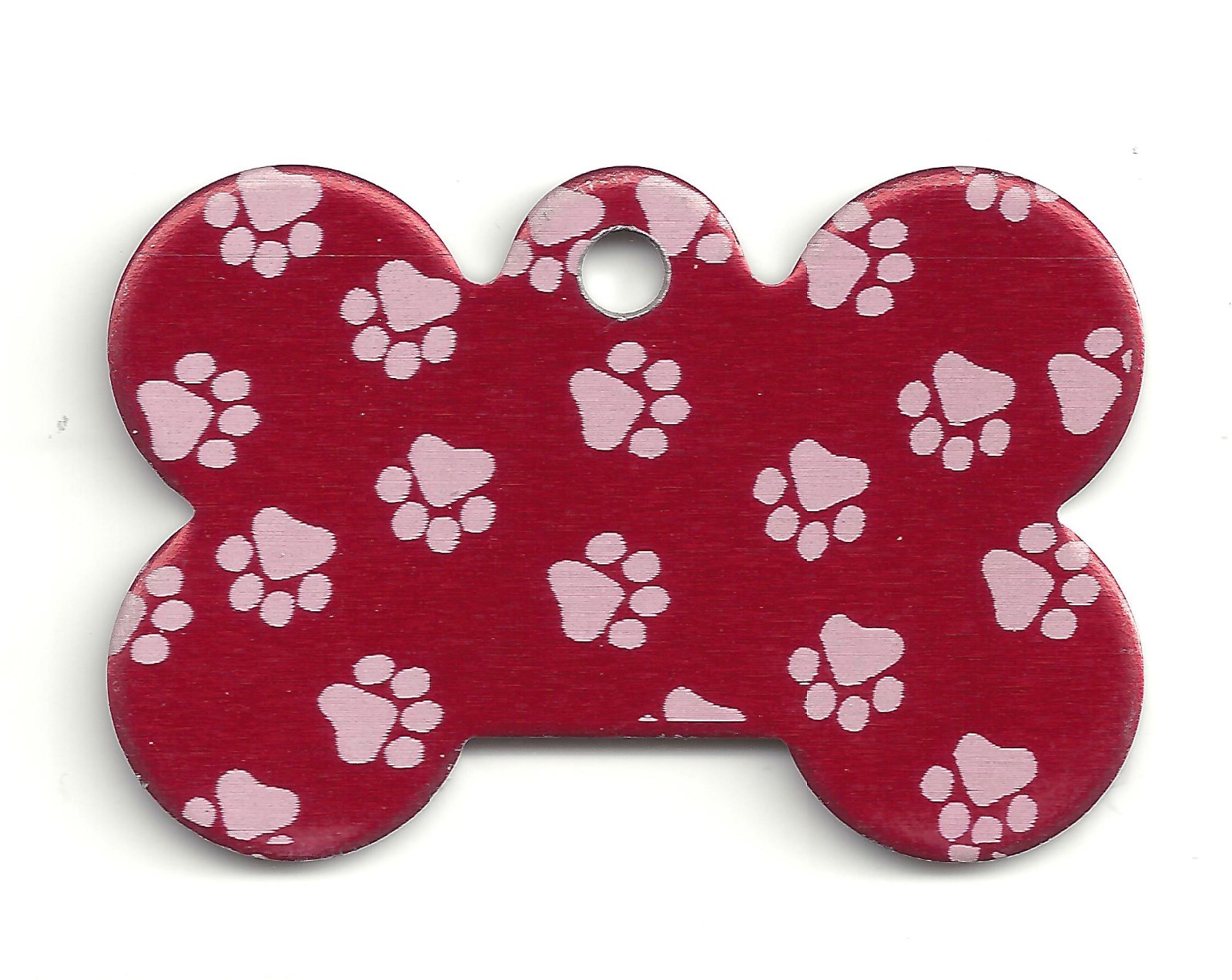 Dog Bone Shape Aluminum Pet ID Tag PAW PRINT Wallpaper Art