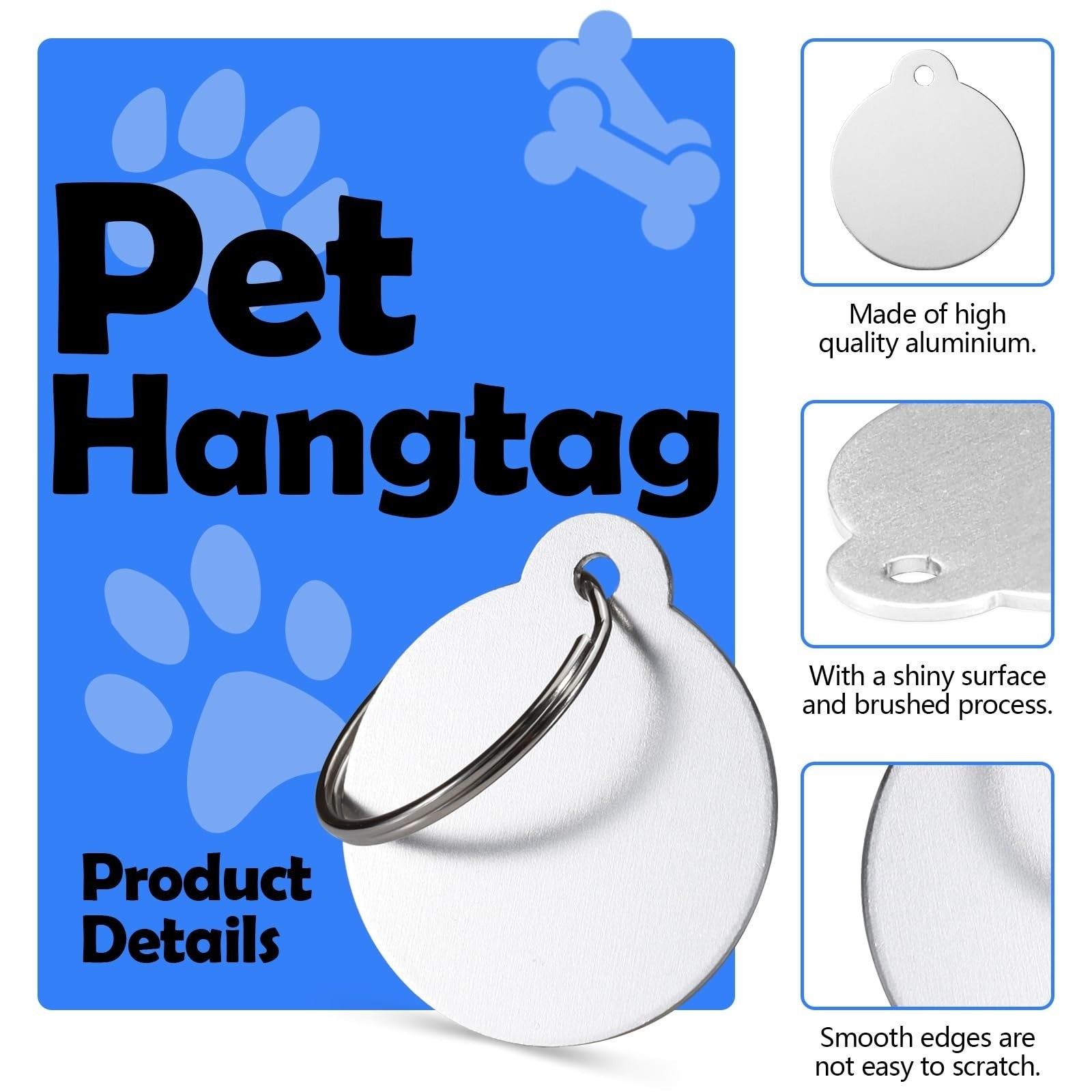 25 Blank Dog Tags for Engraving – Personalized Pet ID Tags