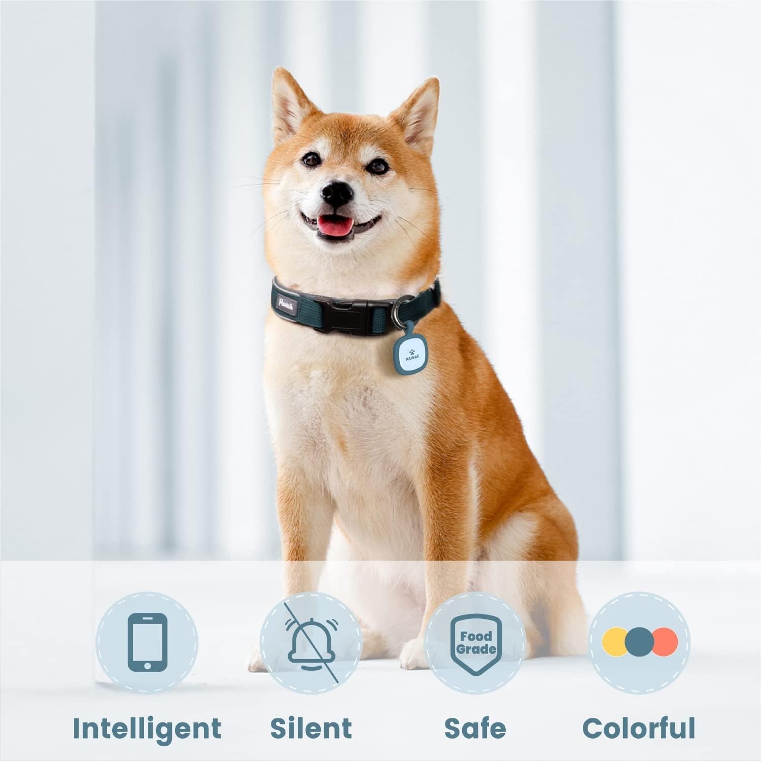 Customizable Silicone Dog and Cat ID Tag with Emergency Location Alert QR Code