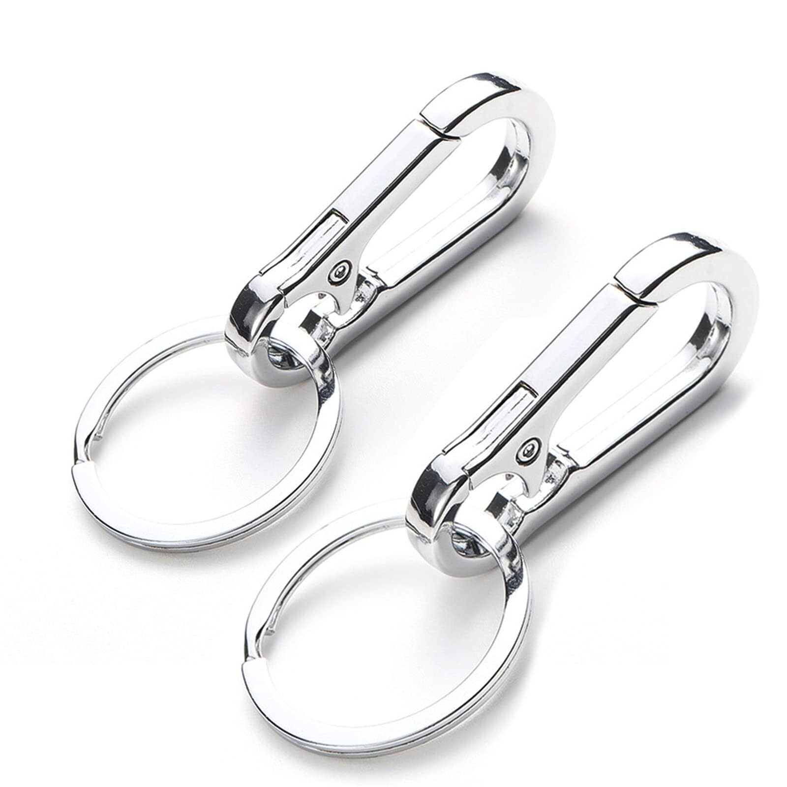 2 Pack Stainless Steel Dog Tag Clips w/ Rings Pet ID Tag Holder for Dog Collars