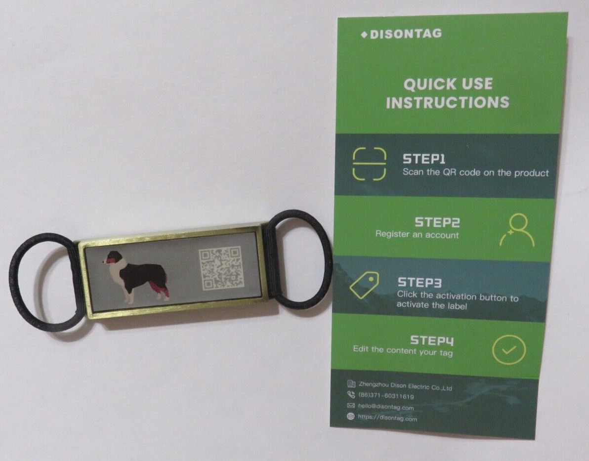 DISONTAG QR Dog Tags Personalized Dog Tags, Sliding Mute Dog ID Tag NEW!!!!