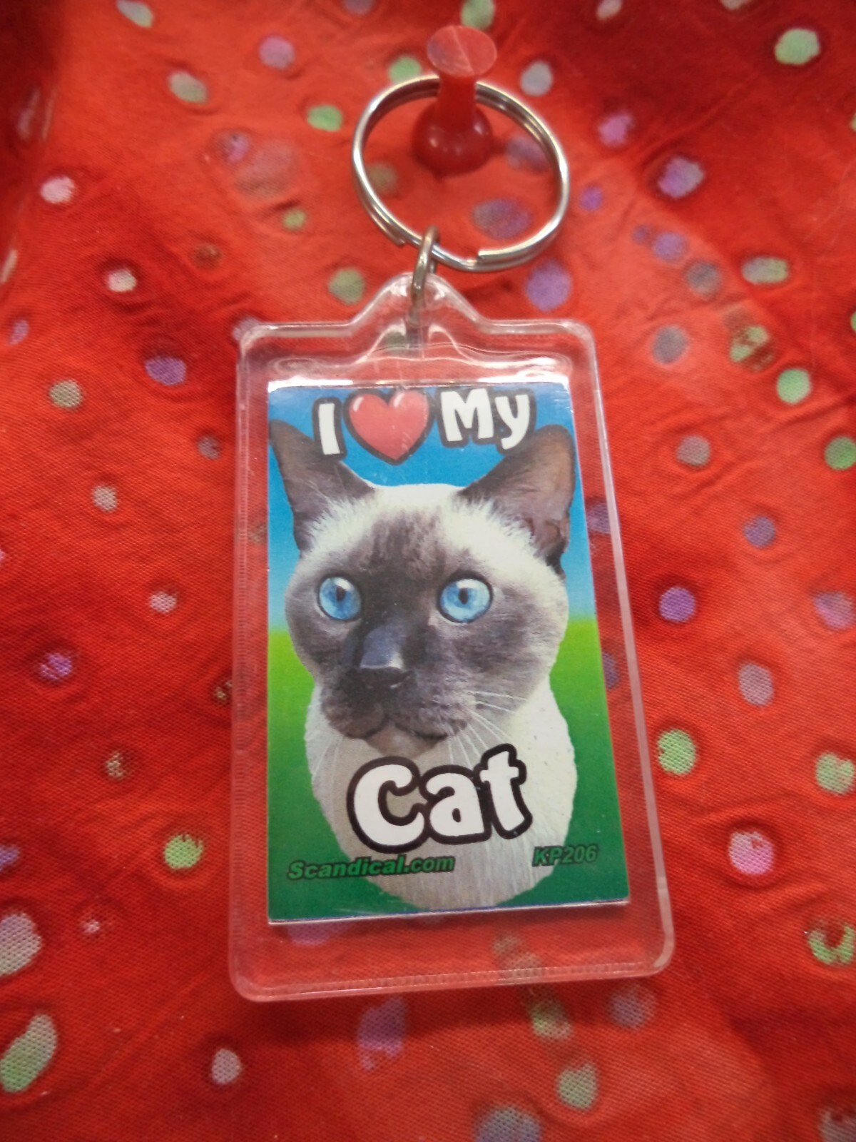 SCANDIAL PET KEY CHAINS – DOUBLE SIDED – I LOVE MY ___DOG/CAT___ YOU PICK! #1