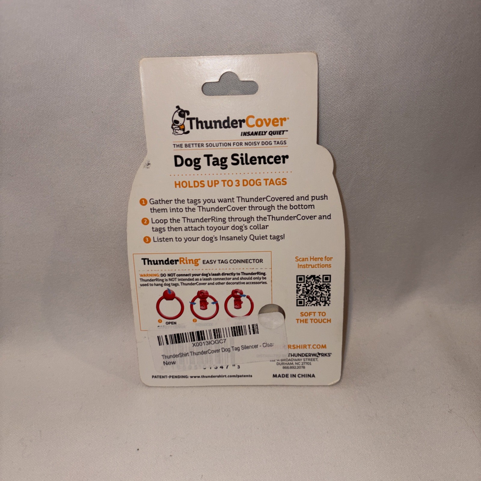 ThunderCover Dog Tag Silencer, Standard, Clear