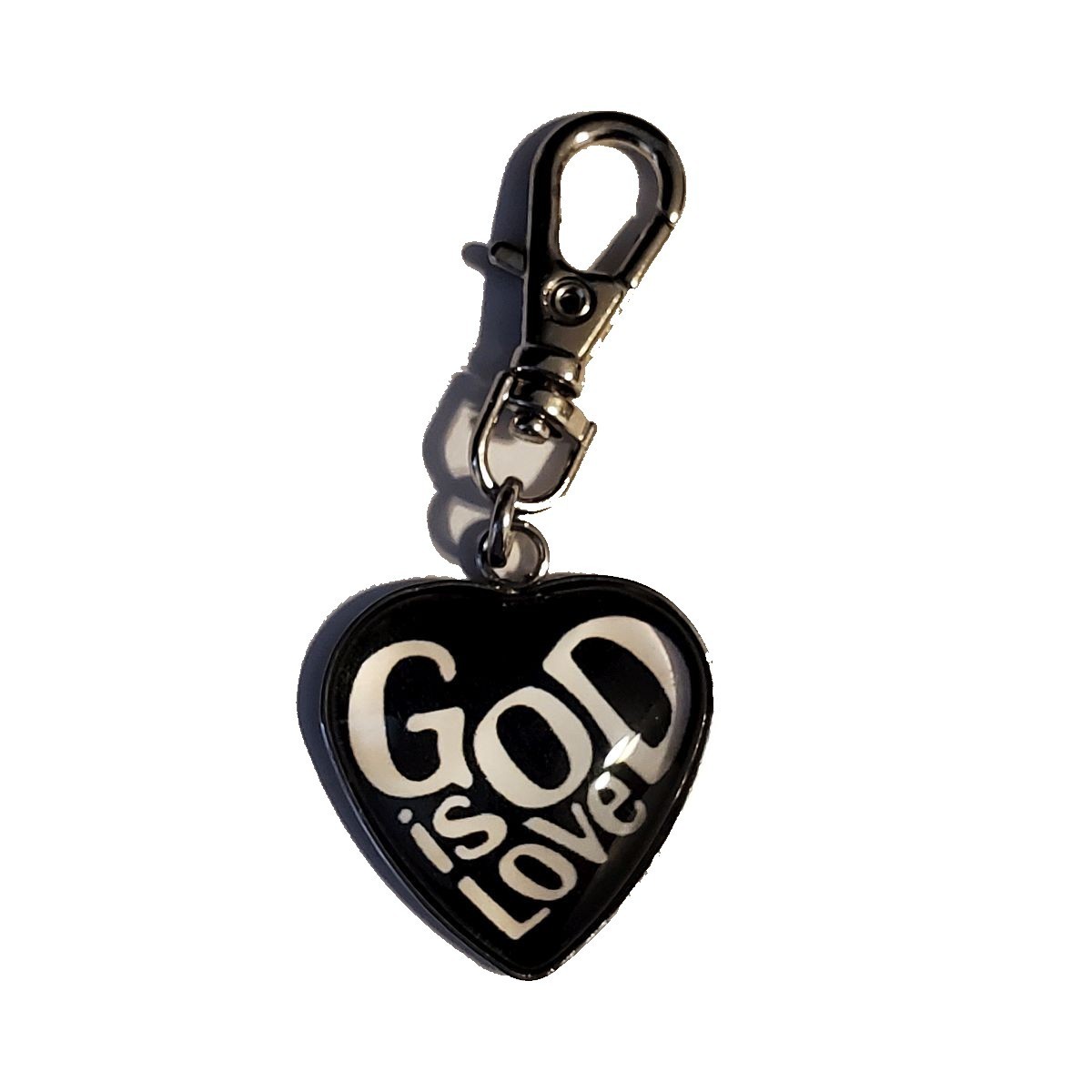 GOD IS LOVE CHARM ZIPPER PULL BAG PURSE WALLET BACKPACK RELIGIOUS JESUS CHURCH