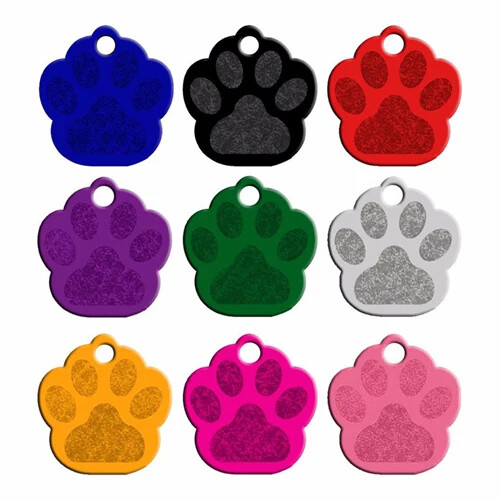 100Pcs Anodizing Aluminum Dog Tag Name Dog ID Tags Collar Customized Engraving