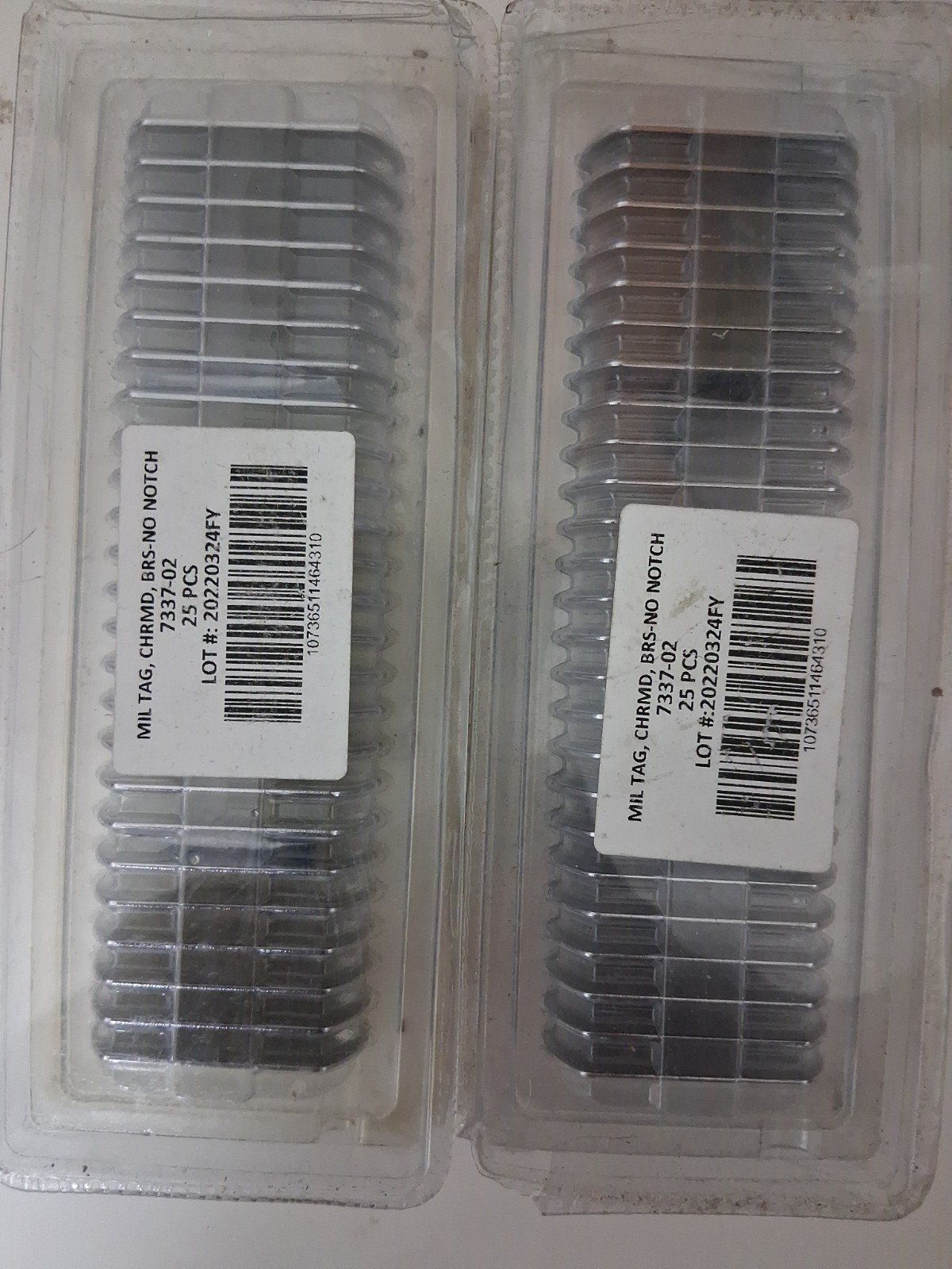50 Militarily Tag Chrome Charms Unused
