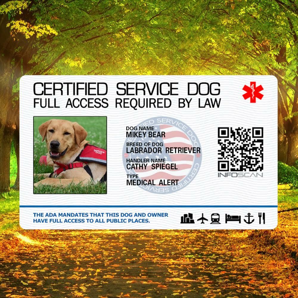 Service Dog Id Card Customized Holographic ESA – Horizontal