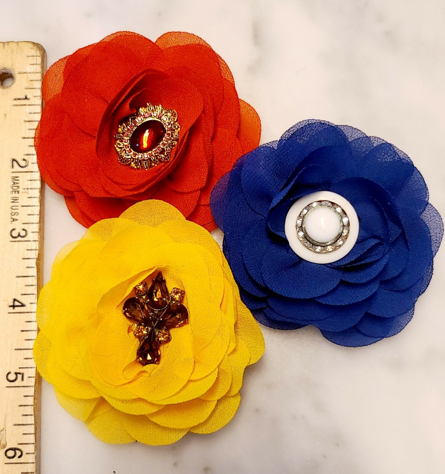 Pet Jewelry Floral Rhinestone Dog Cat Decorative Collar Charm Brooches x 3 #D15