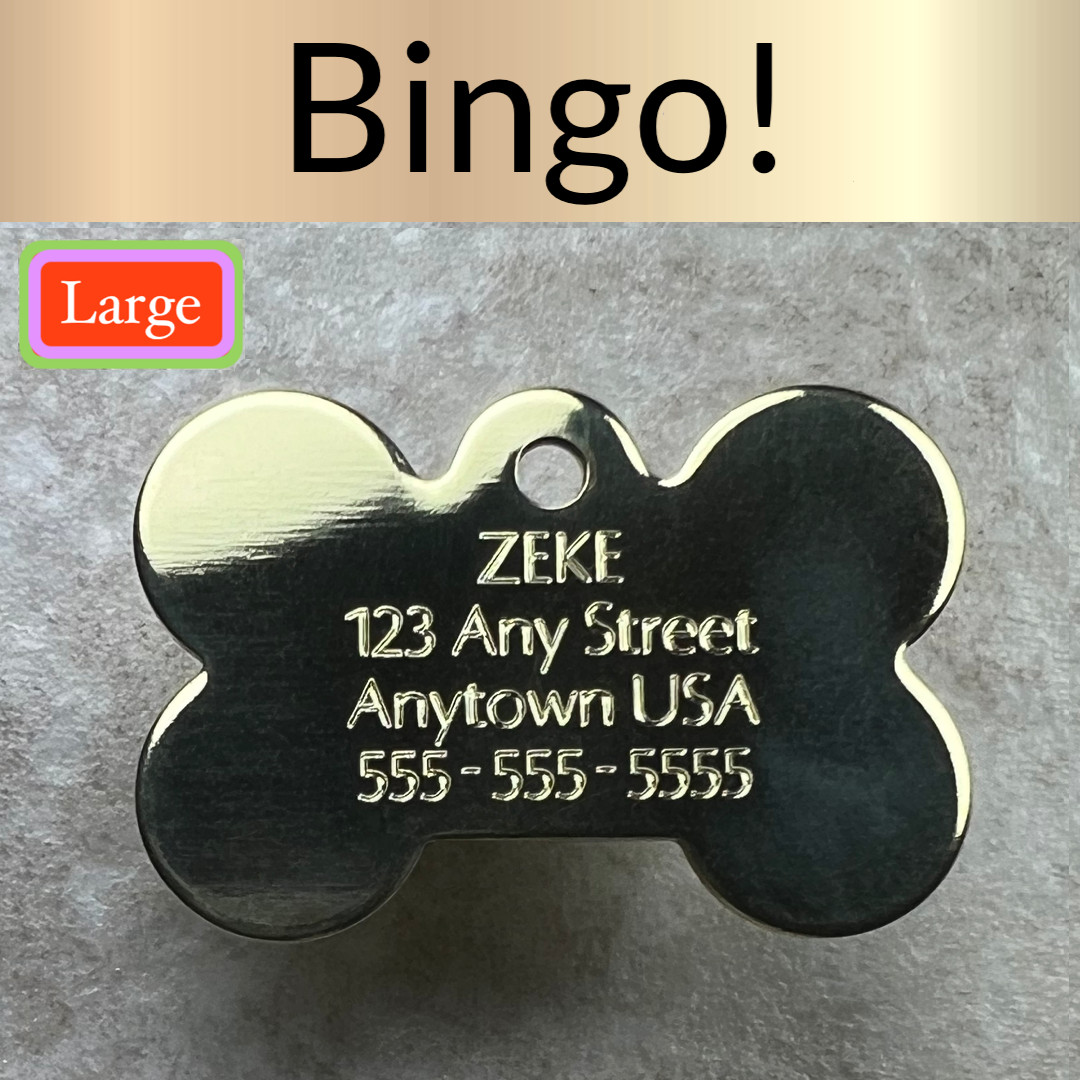 Custom Engraved Dog Tags Personalized Dog Collar Pet Tags Bone Pet ID BRASS BONE