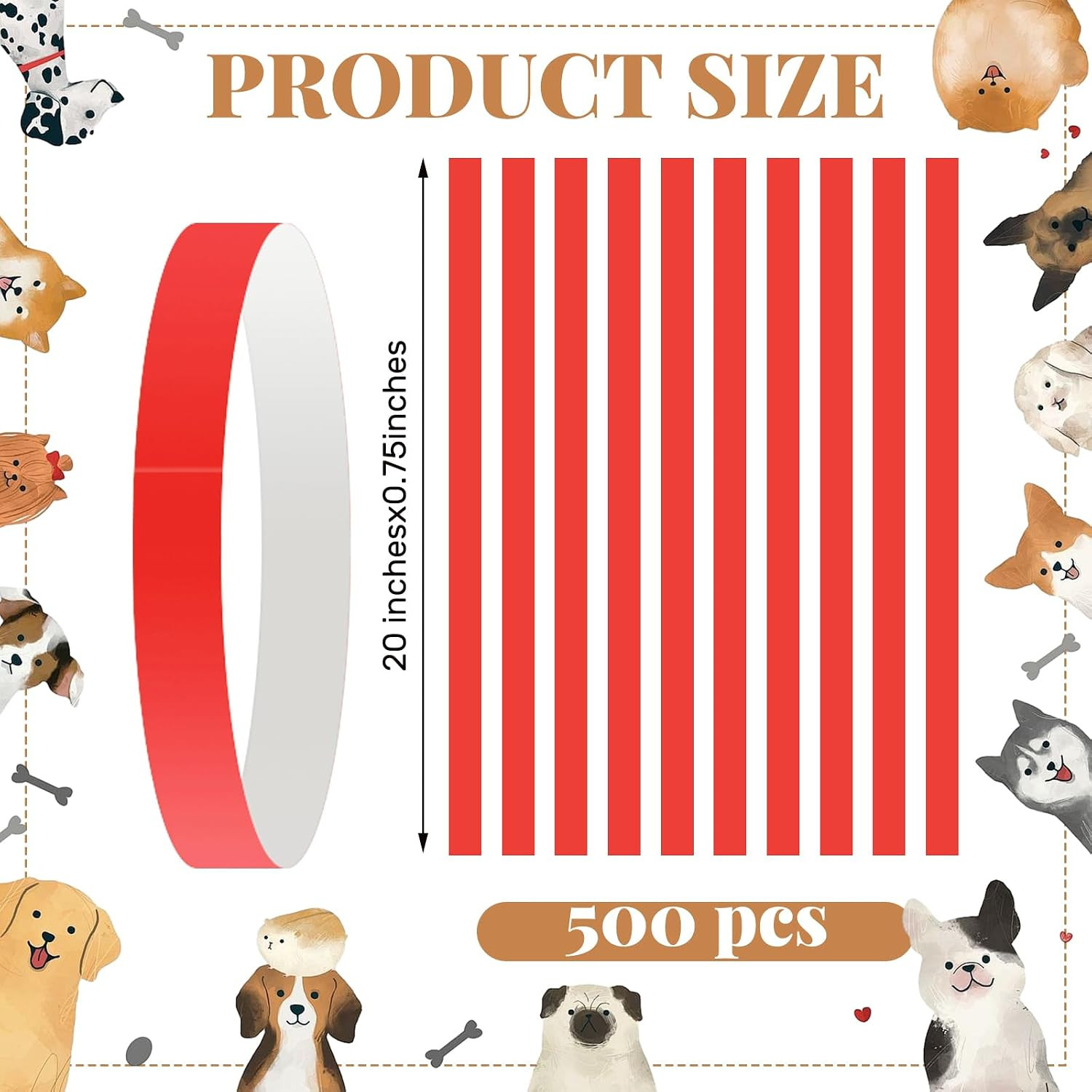 500 Count 20inch Adjustable Paper Dog Collars with Tear Resistant Waterproof …