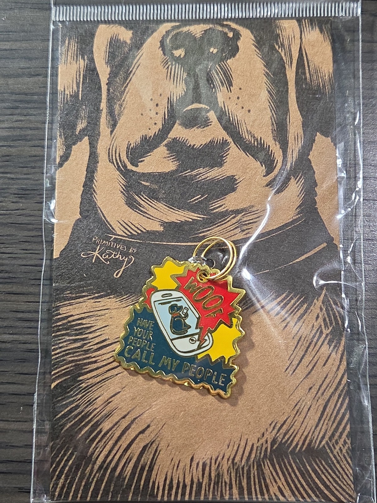 Have Your People Call My People” enamel pet collar charm by Primitives by Kathy